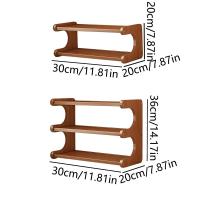 Estante de almacenamiento de escritorio de 2/3 niveles, soporte de mesa de madera compacto que ahorra espacio, estantería de escritorio multifuncional fácil de montar - details 0