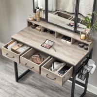 Tocador con Espejo Plegable de 3 Piezas Soporte para Secador de Cabello - details 3