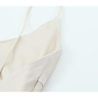 OUWU- nuevo producto moda mujer estilo europeo y americano vestido largo con cuello en V estilo correa blanca - details 6
