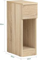 Auxiliares para Salón Mesilla de Noche Estrecha para Dormitorio con 1 Cajón y 1 Compartimento Abierto Blanco y Madera 20 x 35 x 60 cm FBT111-WNx2 ES - details 53