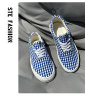Zapatos clásicos bajos de cuadros azules, lo mismo para hombres y mujeres, tendencia deportiva de pareja, zapatos casuales transpirables y versátiles - details 7