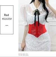 Cinturón de Corset Ajustable Diseño Ancho de Cuero PU con Encaje Gótico - details 8