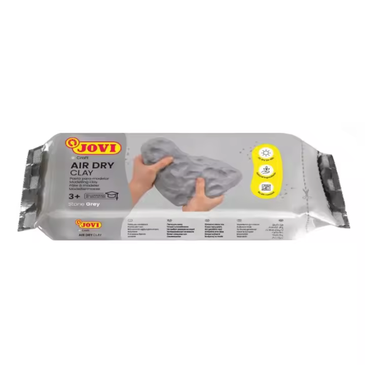 Pasta Modelar Air Dry 500g Gris - Fácil de Moldear, Secado Al Aire en 24h - 1