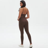 Conjunto de yoga de cintura alta para mujer, sujetador deportivo transpirable, mallas, equipo de fitness para levantamiento de pecho - details 32