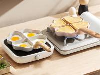 RIOVARM Antiadherente Sartén Tortilla Inducción Sartén para Huevos Granito Sartén Pequeña sin PFOA Redonda 4 agujeros Sartén escalfadora de huevos para el desayuno Sartén para tortitas - details 5