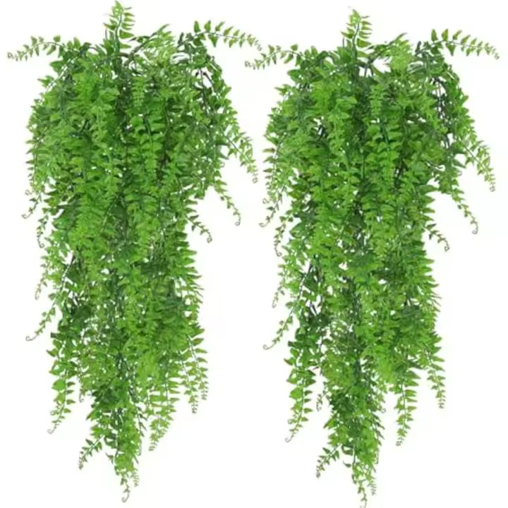 Colgante de Helecho Artificial Decoración de Hojas de Hiedra Falsas para Interiores y Exteriores - 1