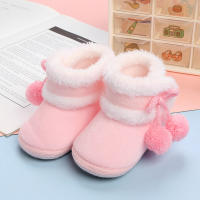 Botines suaves para bebé y niño, botas de nieve con pompón sólido, zapatos cómodos de moda, recién nacidos - details 10