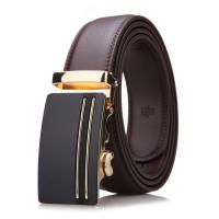 Cinturón de cuero genuino para Hombre, Cinturón Ajustable de Cuero,con Hebilla Automática - details 1