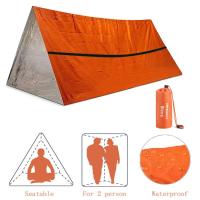Kit de Tienda de Supervivencia Bivy para 2 Personas Refugio de Emergencia, Tienda de Campaña de Tubo Mylar, Bolsa de Dormir Impermeable para Exteriores, Manta Térmica SOS Reutilizable - details 1