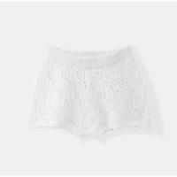 Conjunto de camisa de punto con cuello redondo para mujer, traje elegante de ganchillo con agujeros, pantalones cortos de cintura alta, trajes de vacaciones para mujer, verano - details 4