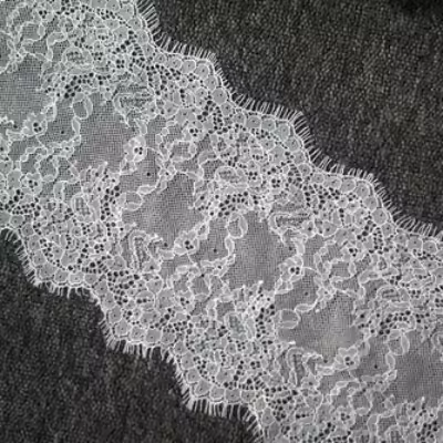 Encaje de Pelo Transparente Bi-colorido Bello para DIY Ropa con Bordado Accesorios de Costura Material de Tela de Malla de Poliéster - 1