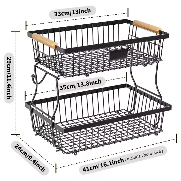 Organizador de cocina de doble capa para condimentos, verduras y frutas, braet, braet desmontable para cosméticos de baño, iluminación - 1