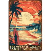Carteles de hojalata de Metal de paisaje Vintage, decoración de pared para bares, hombre, cueva, cafetería, clubes, Hawaii, Holanda, Santorini, Venizia, Roma - details 2