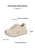 Zapatillas de Plataforma Baja para Mujer Primavera-Otoño 2025 Moda Estudiantil con Aumento de Altura Sencillo - details 9