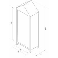 Armario Multiusos para Jardín 40x75x90 cm en Madera con 2 Capas de Pintura Impermeable |   Patas y Suelo - details 14