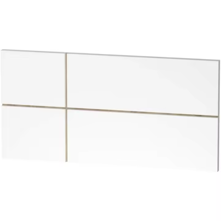 MUEBLES PITARCH. |   Cabecero de cama doble de 150 cm, moderno geométrico, roble cambriano, 50x160x3,2 cm, dormitorio matrimonial, modelo Elsa - 1