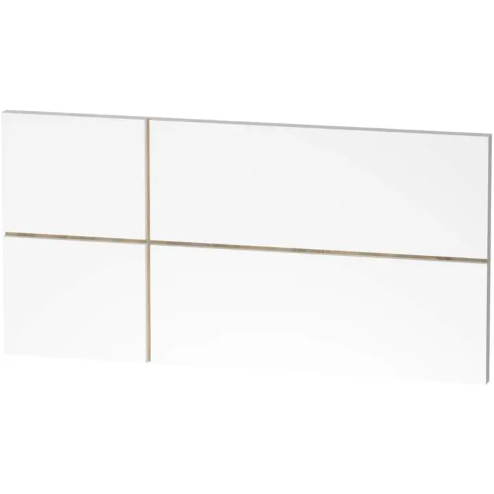 MUEBLES PITARCH. |   Cabecero de cama doble de 150 cm, moderno geométrico, roble cambriano, 50x160x3,2 cm, dormitorio matrimonial, modelo Elsa - 1