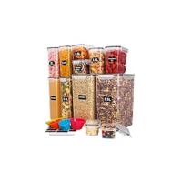 24 tarros de almacenamiento con tapa, herméticos de plástico, para cereales (2 L, 1,4 L, 0,8 L) - details 6
