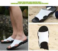 Sandalias de cuero para hombres Zapatillas de playa de verano Sandalias genuinas Zapatillas planas transpirables huecas Zapatillas casuales - details 10