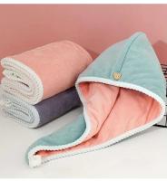 Nuevo paño grueso de doble capa para el cabello, toalla de secado rápido, gorro de ducha, gorros secadores de pelo de microfibra Ultra absorbentes - details 8