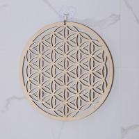 Posavasos hechos a mano, decoración de pared del hogar, flor de la vida cortada con láser, estera de energía, letrero de pared de madera, rebanada, Base de madera, forma de flor de la vida - details 15