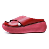 Sandalias de rebote con correa cruzada para mujer, zapatillas de cuero PU antideslizantes, Vintage, Verano - details 0