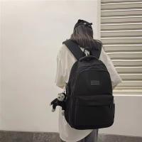 Mochila de campus juvenil para hombres y mujeres,mochila simple de gran capacidad de color sólido, escolar para estudiantes - details 5