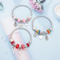 Pulsera Simple Pandora Glazed Gem Beads Key Lock, colgante de amor, brazalete Vintage de lujo ligero para mujer, regalo de joyería - details 6