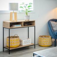 Consola con 2 cajones de Metal Blanco y MDF de 80x30x75 cm - details 14