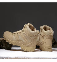 Zapatos de senderismo para hombre, zapatillas tácticas de cuero de gamuza, resistentes al desgaste, senderismo, caza - details 7