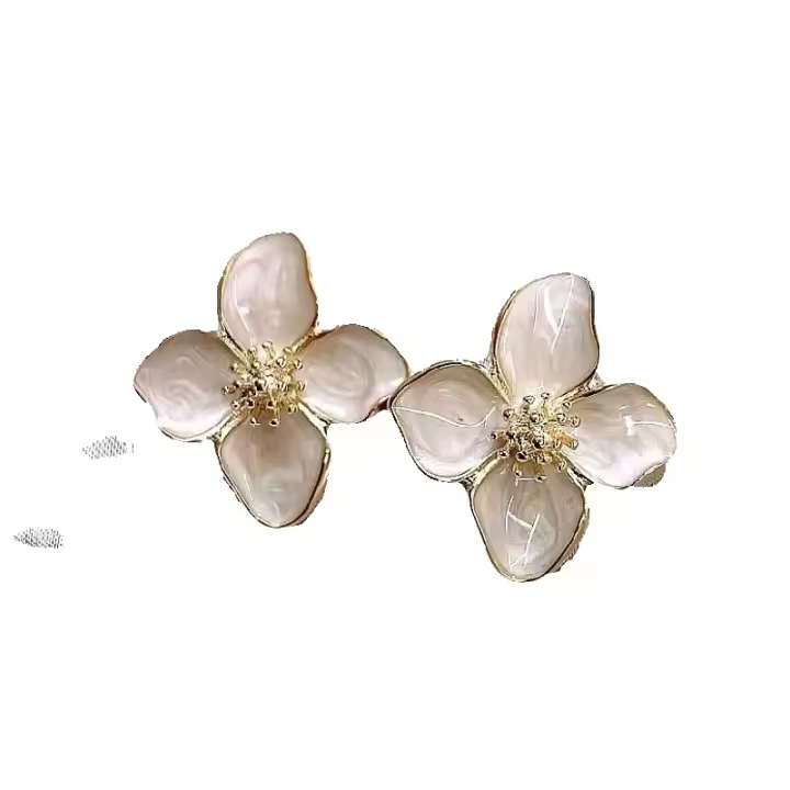 Pendientes con diseño de flores y decoración de perlas de imitación, joyería elegante para mujer, joyería exquisita y que combina con todo para regalo de cumpleaños - 1