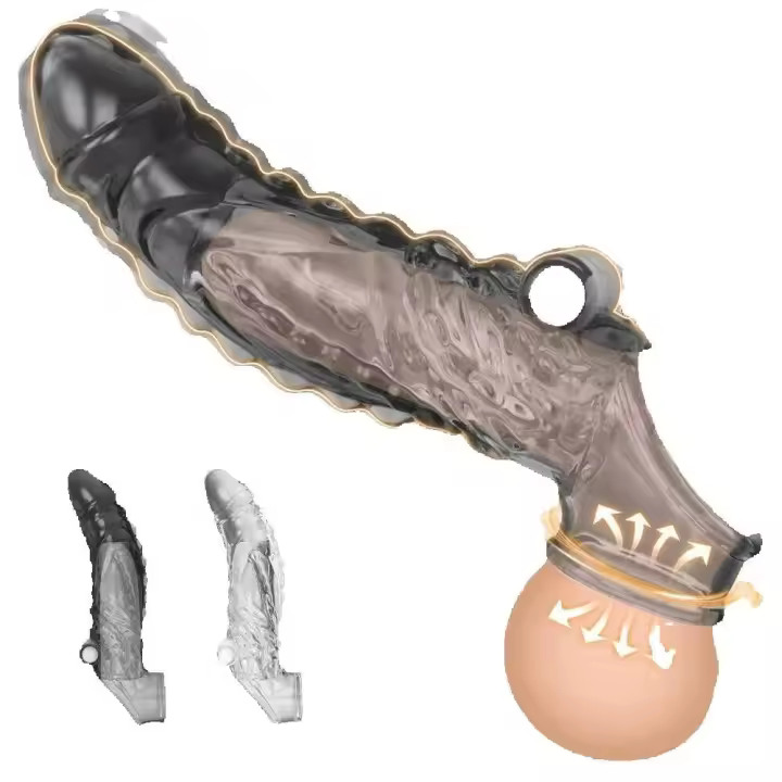 Leten-anillo vibrador reutilizable para punto G, anillo vibrador de silicona para retrasar la eyaculación, erección más fuerte, clítoris, tapón Anal, Juguetes sexuales para adultos para hombres - 1