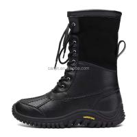 Nuevas botas de cuero italiano para mujer, zapatos americanos de piel de invierno de alta calidad, color rosa, para exteriores, 2025 - details 6