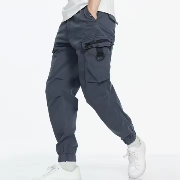 Pantalón cargo décontracté en algodón pour hommes, jogging de loisirs, pantalon multibolsillos, monocromo, documento de labranza, modo FJMens, automático, nuevo - 1