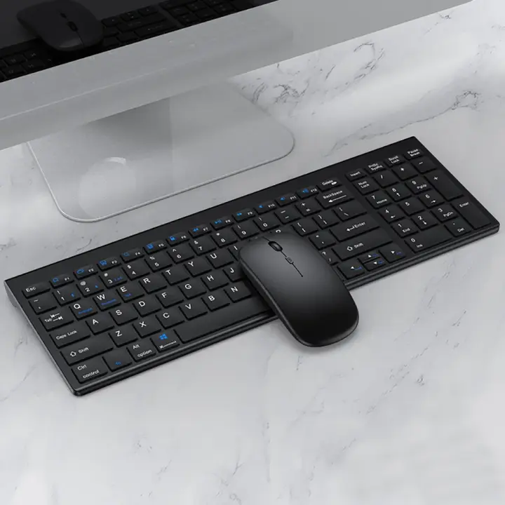 Jomaa-conjunto de teclado y ratón inalámbrico para ordenador portátil, accesorio recargable y delgado con Bluetooth, USB 2,4G, Combo de teclado y ratón - 1
