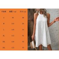Vestido de mujer sin mangas de algodón blanco bordado hueco con cuello en V sin espalda tipo chaleco con tirantes - details 3
