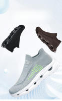Zapatillas de moda para hombre Flyknit Mesh Stretchy Soft Sole Zapatos casuales al aire libre Zapatos para correr - details 1