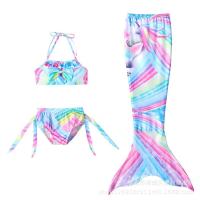 Conjunto de bikini de traje de baño de sirena de tres piezas, cola de sirena con aletas - details 12
