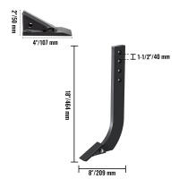 SucceBuy Vástago de hoja de caja de 18 ", vástago de destripador escarificador de 4 orificios con pasadores de dientes cónicos ajustables para cavar y arar, 5 uds. - details 1