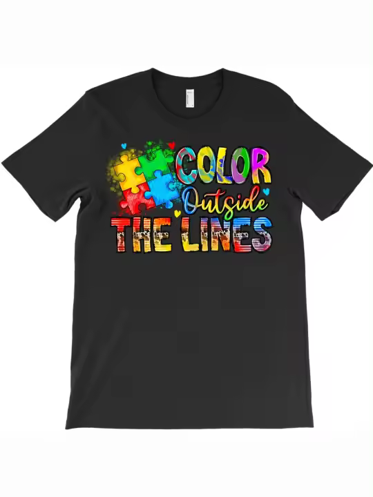 Camiseta Color Outside The LinesRegalo para papá Manga corta con cuello redondo suave y cómoda - 434 g - 1