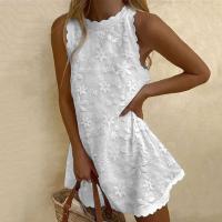 Vestido casual de verano con cuello en V, sin mangas, adorno ral 3d, vestidos sueltos para mujer, ropa - details 0