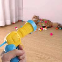 Juguetes para gatos, juguete interactivo de entrenamiento de lanzamiento para mascotas, gatitos, Mini juegos creativos de pistola de tiro, pelota de peluche elástica, suministros para mascotas - details 10