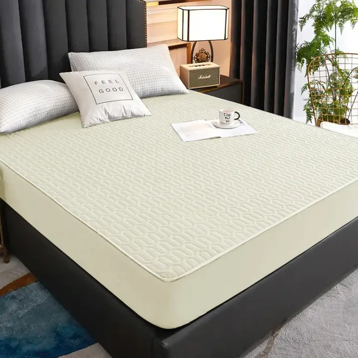Funda de colchón gruesa impermeable, alfombrilla de látex acolchada, fundas de cama, Protector de sábana ajustable agradable para la piel, colcha 150/160/180x200 - 1