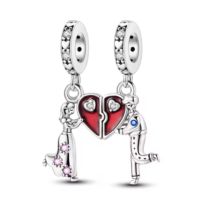 Pulsera de plata con colgante de amor en forma de corazón para niños y niñas, joyería de estilo original, hecha de piedra principal de circón - 1