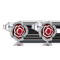 Pendientes de plata pura con forma de corazón rojo y rosa para mujer, joyería de moda para mujer, regalos del Día de San Valentín - details 8