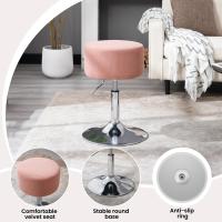 Taburete de Maquillaje Redondo Pequeño Giratorio de Altura Ajustable Taburete Bar Bajo PU para Tocador, Dormitorio, Oficina en Casa y Salón Blanco, BH14ws-1 - details 12