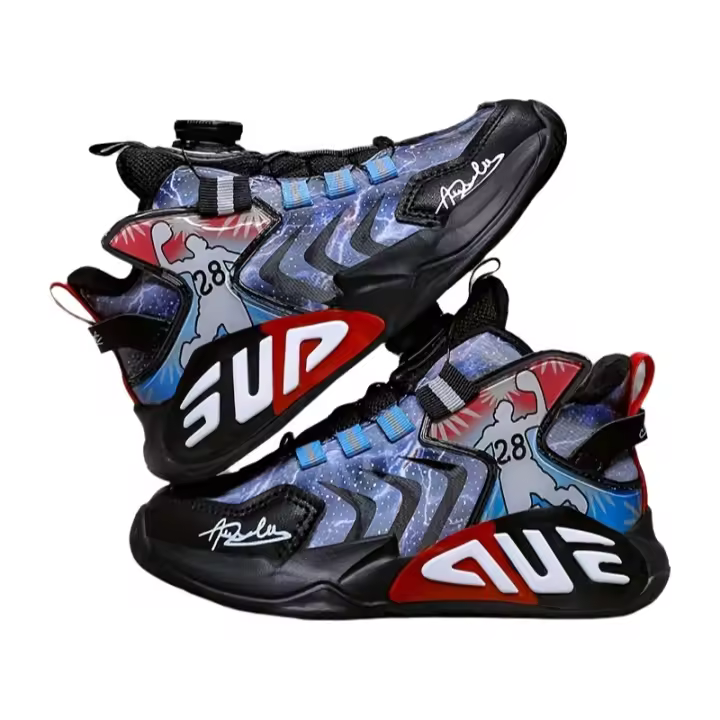 Zapatillas de baloncesto para niños y adolescentes, zapatos transpirables antideslizantes resistentes al desgaste, con hebilla giratoria - 1