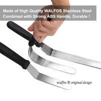 Espátula de Crema de Pastel Walfos de Acero Inoxidable Herramienta para Decorar Pasteles y Postres Adornos de Fondant y Afeitado de Helado - details 4