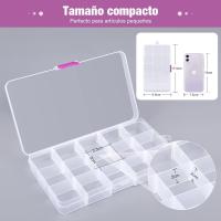 Cajas de Almacenamiento de Plástico Ajustables 4 Piezas, 15 Compartimentos, Organizador Pequeño - details 2