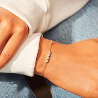 Pulsera de estilo Simple de moda para mujer con circonita redonda de cinco puntos de plata pura vendedora caliente - details 3